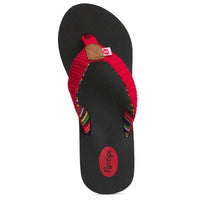 Floopi Womens Anna Wedge Yoga Mat Thong Flip Flop (Red 519)