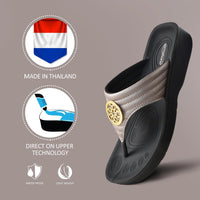 Aerothotic - Women's Walking Thong Sandals, Idelle - Brown (L0360)