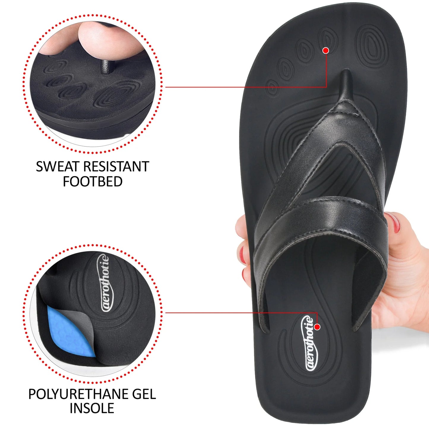 Aerothotic - Glen Casual Thong Women’S Walking Sandals - (L0329)