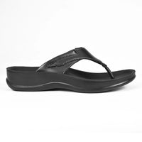 Aerothotic Women's All-Day Wear Sandal, Comfortable, Algiz, Black (L1501)