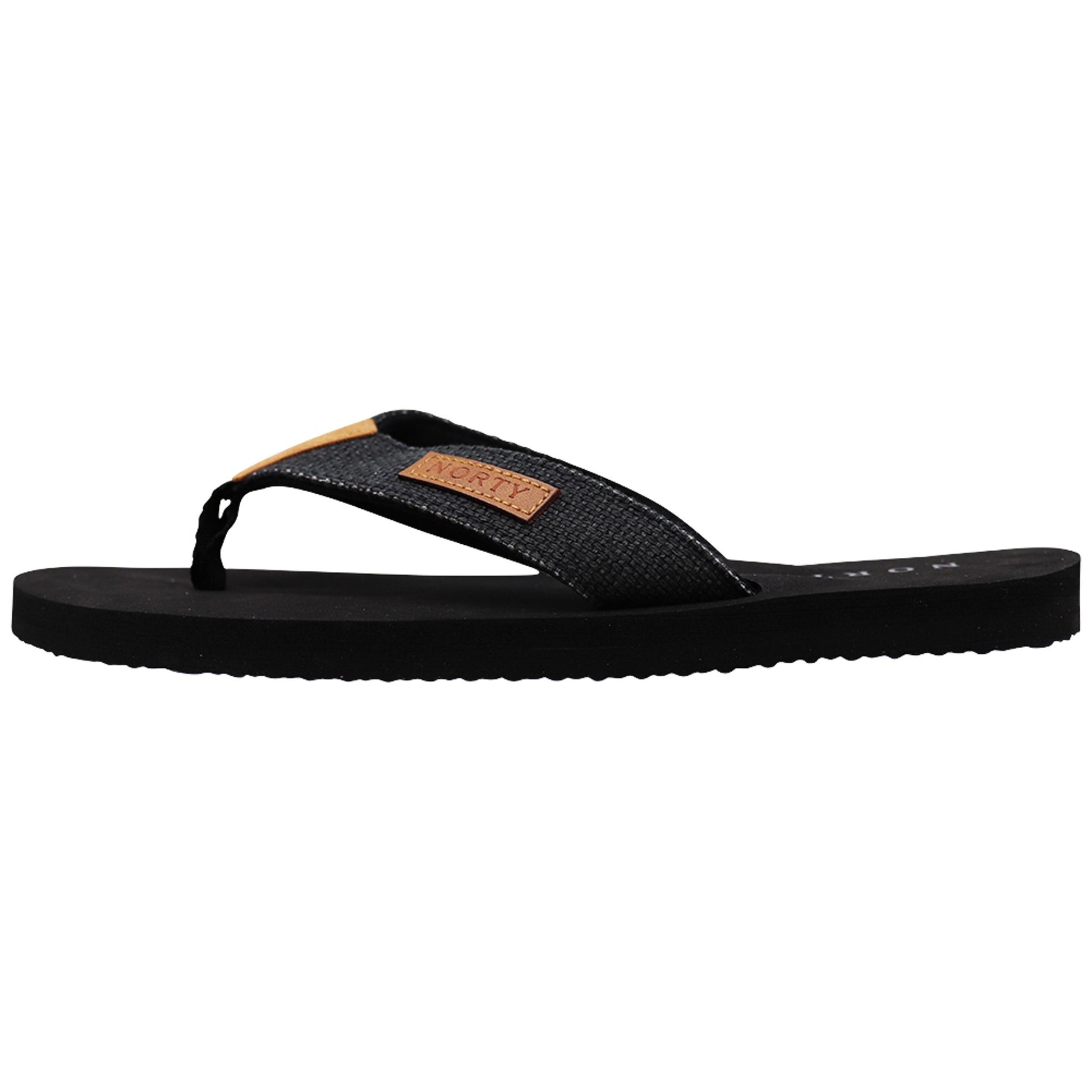 NORTY Men's Sandals, Outdoor & Indoor Flip Flop, Black (11062)