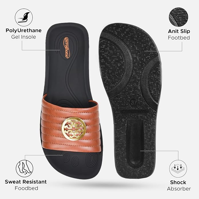 Aerothotic - Orthopedic Casual Slides For Women, OTIS - Tan (L0353)