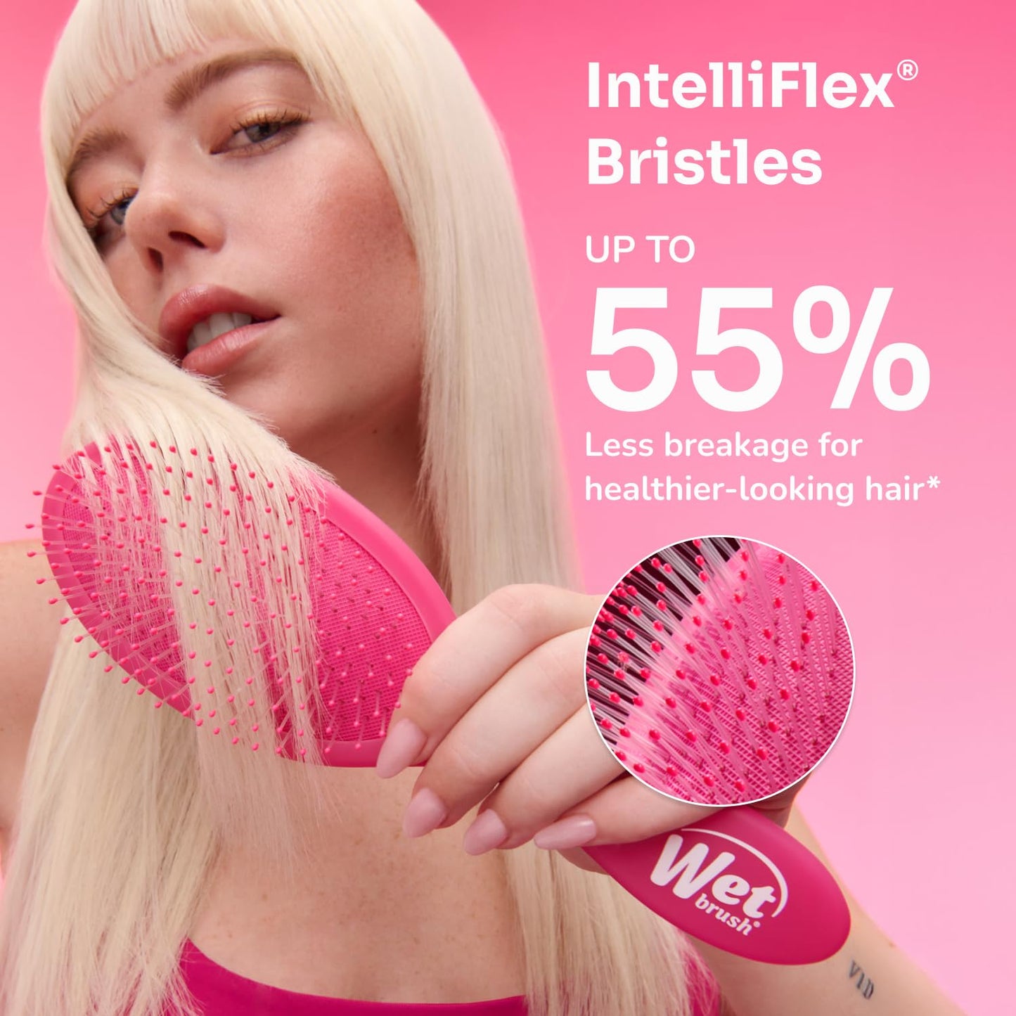Wet Brush Mini Detangler Hair Brush, Detangling Hairbrush - Chrome