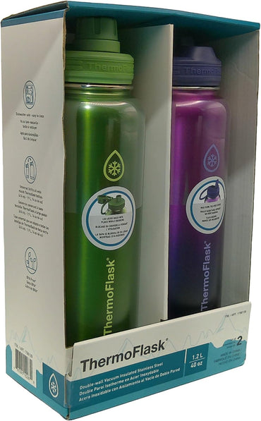 ThermoFlask  Stainless Steel Water Bottle, 40oz (2-pack)