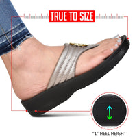 Aerothotic - Women's Walking Thong Sandals, Idelle - Brown (L0360)