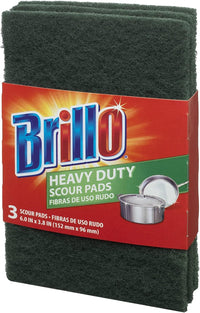 Brillo Heavy Duty Premium Scour Pads, Tough on Grease (3 count each pack)