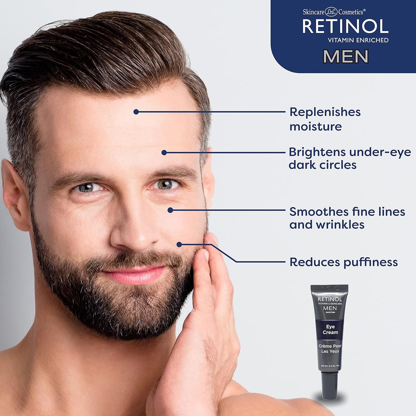 RETINOL Men's Eye Cream with Vitamin A + Green Tea + Goji Berry [44404-000]
