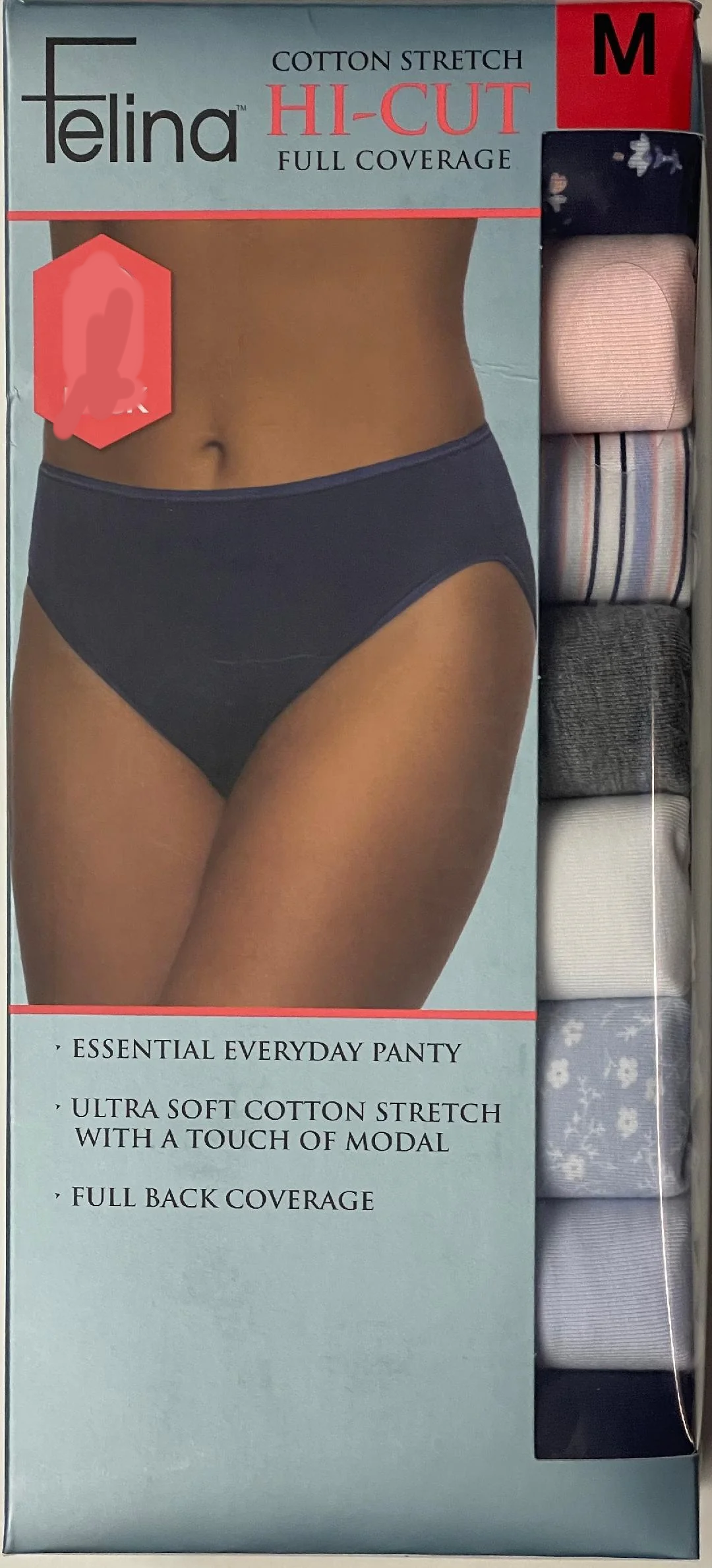 Felina Ladies' Hi-Cut, Assorted colors (6-pack)