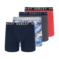 Hurley Men's Mens Boxer Brief, Assorted Colors (4-Pack)