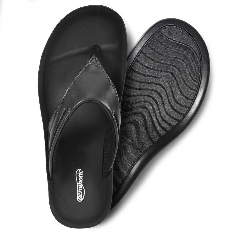 Aerothotic Women's All-Day Wear Sandal, Comfortable, Algiz, Black (L1501)