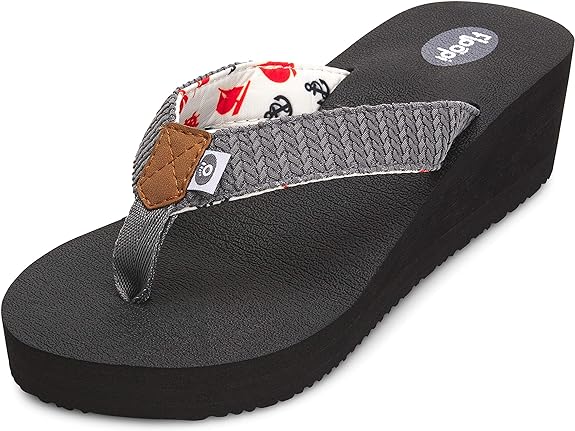 Floopi Womens Anna Wedge Yoga Mat Thong Flip Flop (519)