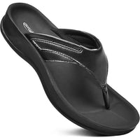 Aerothotic Women's All-Day Wear Sandal, Comfortable, Algiz, Black (L1501)