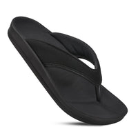 Aerothotic Women's Comfortable Thong Sandal, Enhalus, Black (L0619)