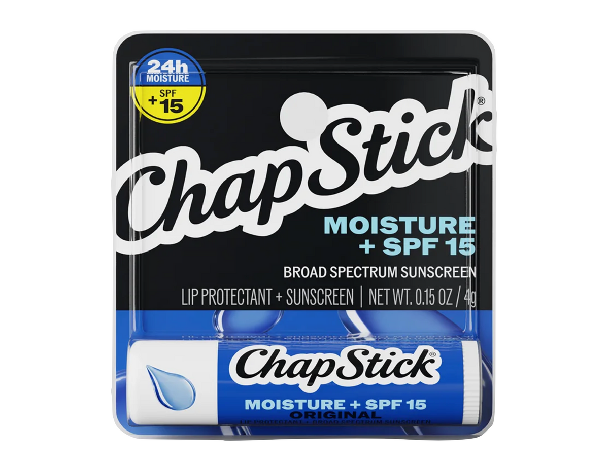 ChapStick Moisturizer Original Lip Balm Tube, SPF 15, 0.15 oz (3-Pack)