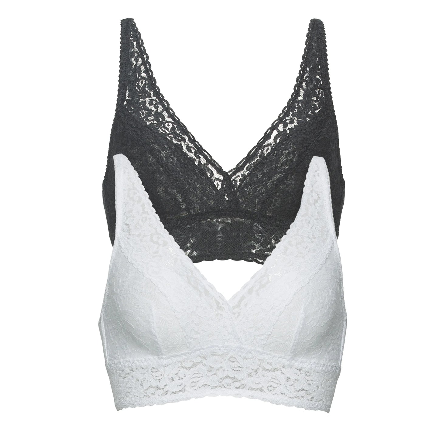 Felina Ladies Lace Bralette, Black/White (2-pack)