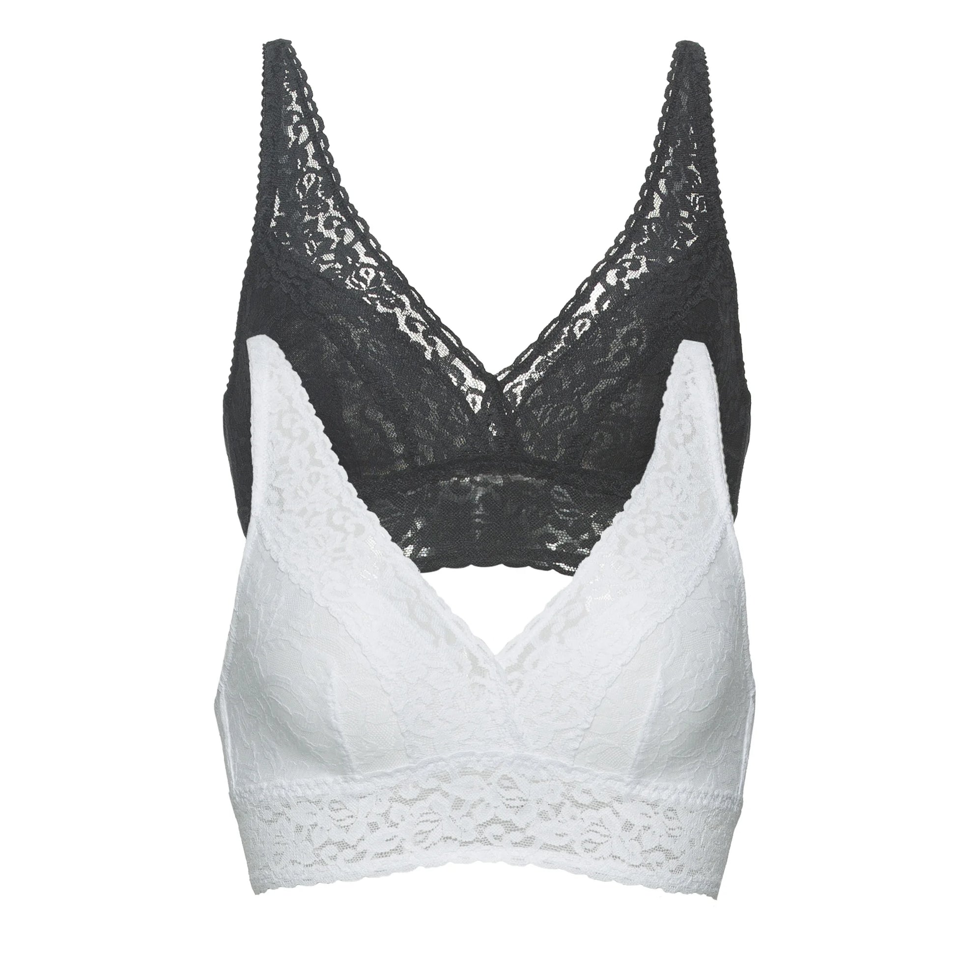 Felina Ladies Lace Bralette, Black/White (2-pack)