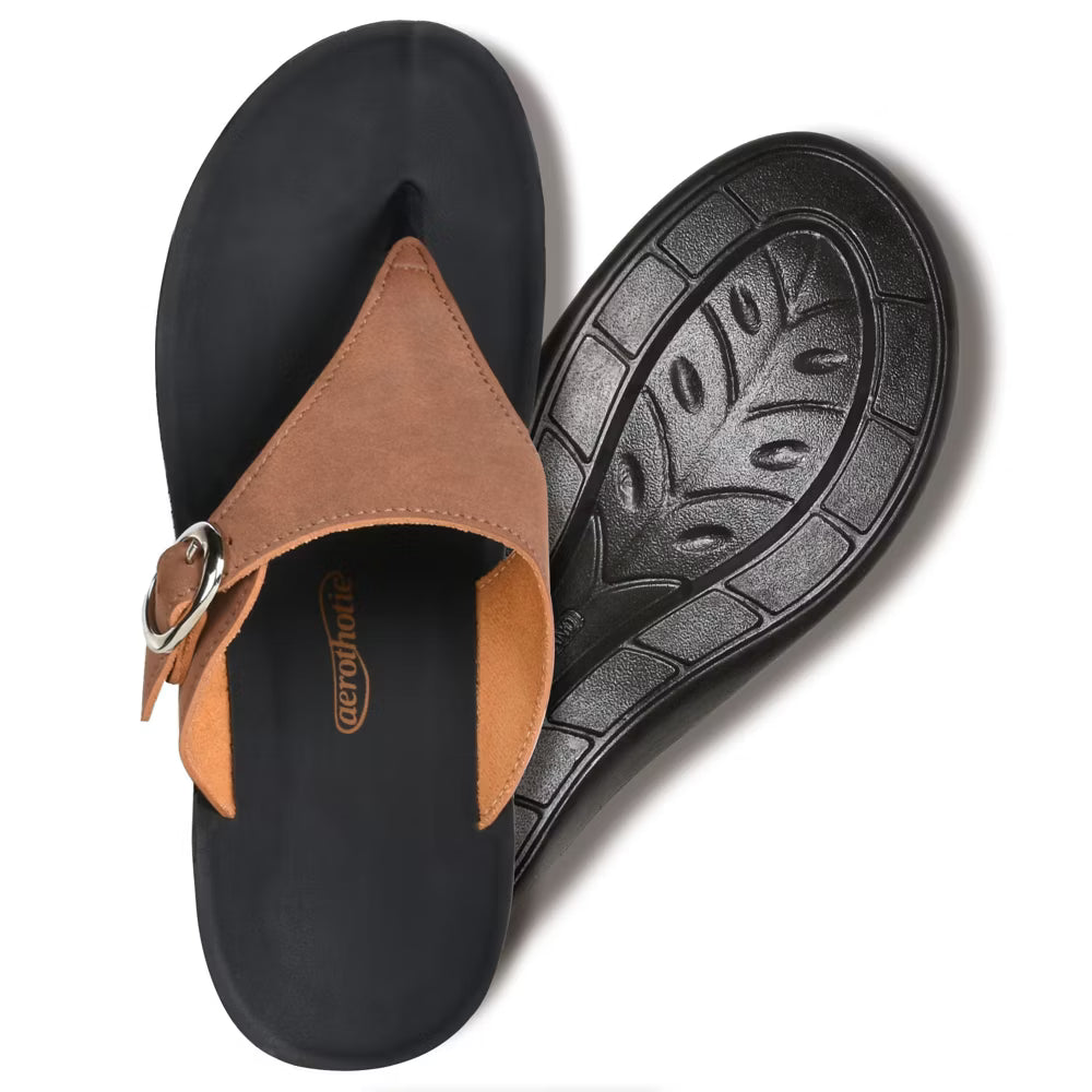 Aerothotic Women's Comfortable Arch Support Sandal, Shale, Brown (L0817)