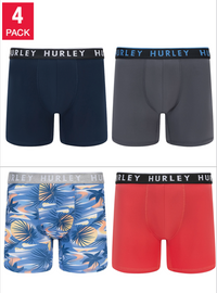 Hurley Men's Mens Boxer Brief, Assorted Colors (4-Pack)