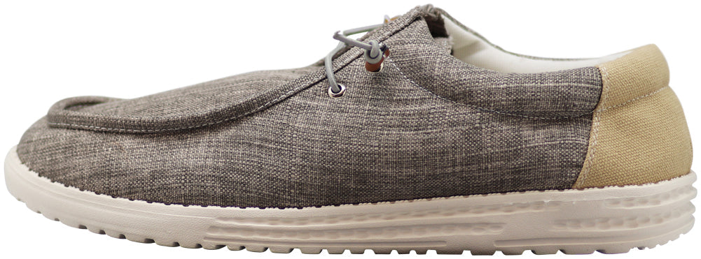 NORTY Mens Slip On Lace Up Low Top Boat Loafer Comfortable & Lightweight Shoe (15661)