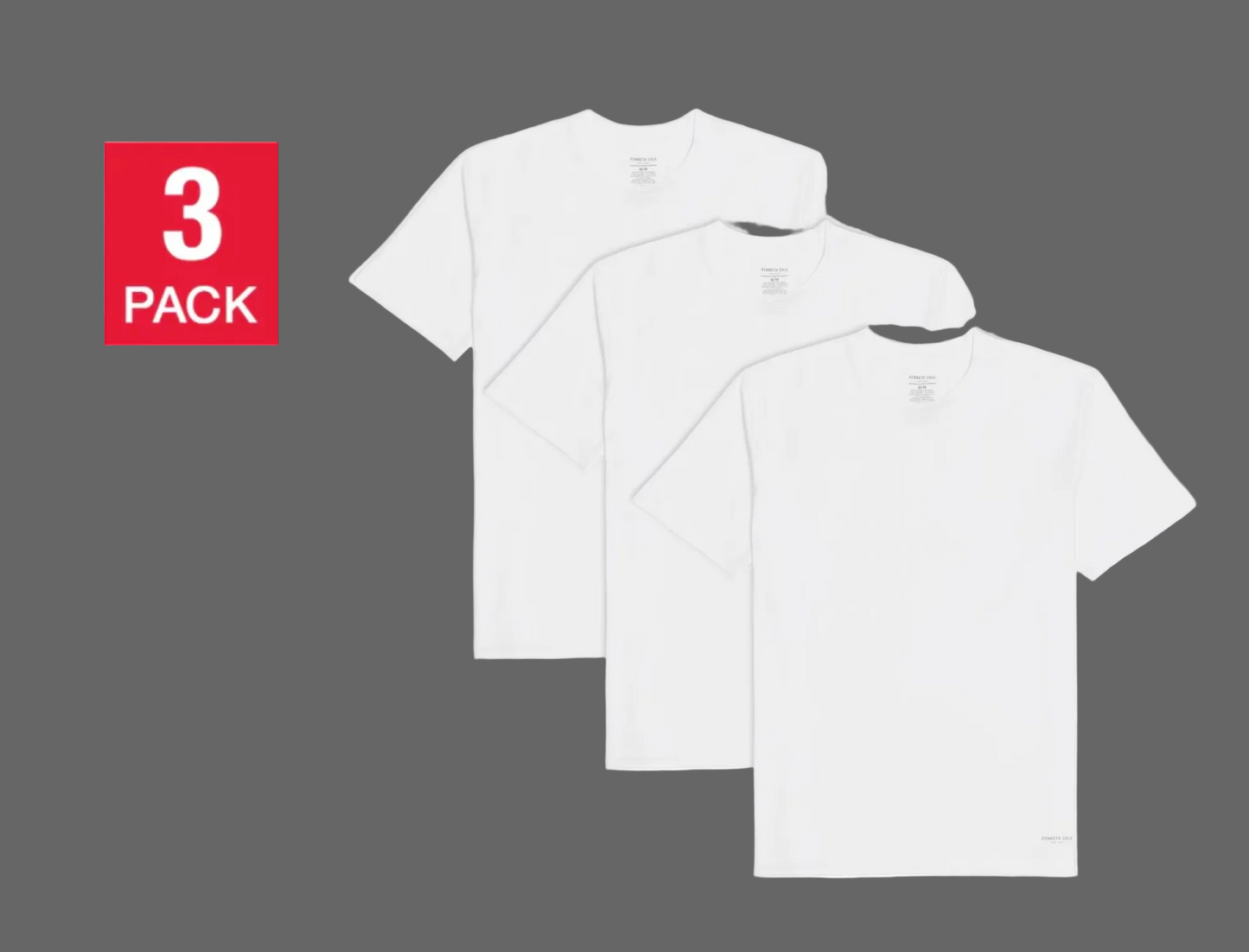 Kenneth Cole Men's Undershirt, White (3-Pack)