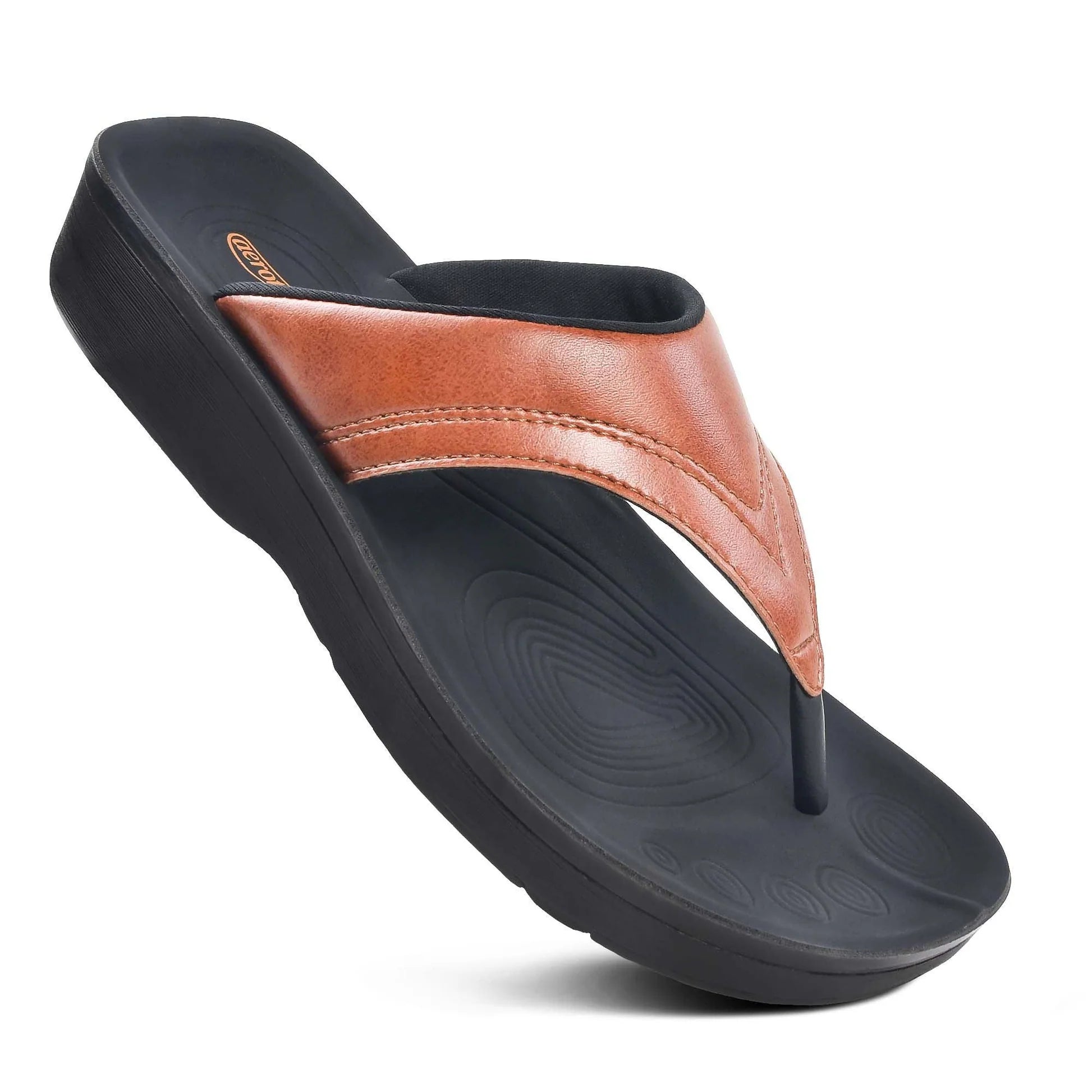 Aerothotic - Ostrya Thong Sandals For Women - Tan (L0336)