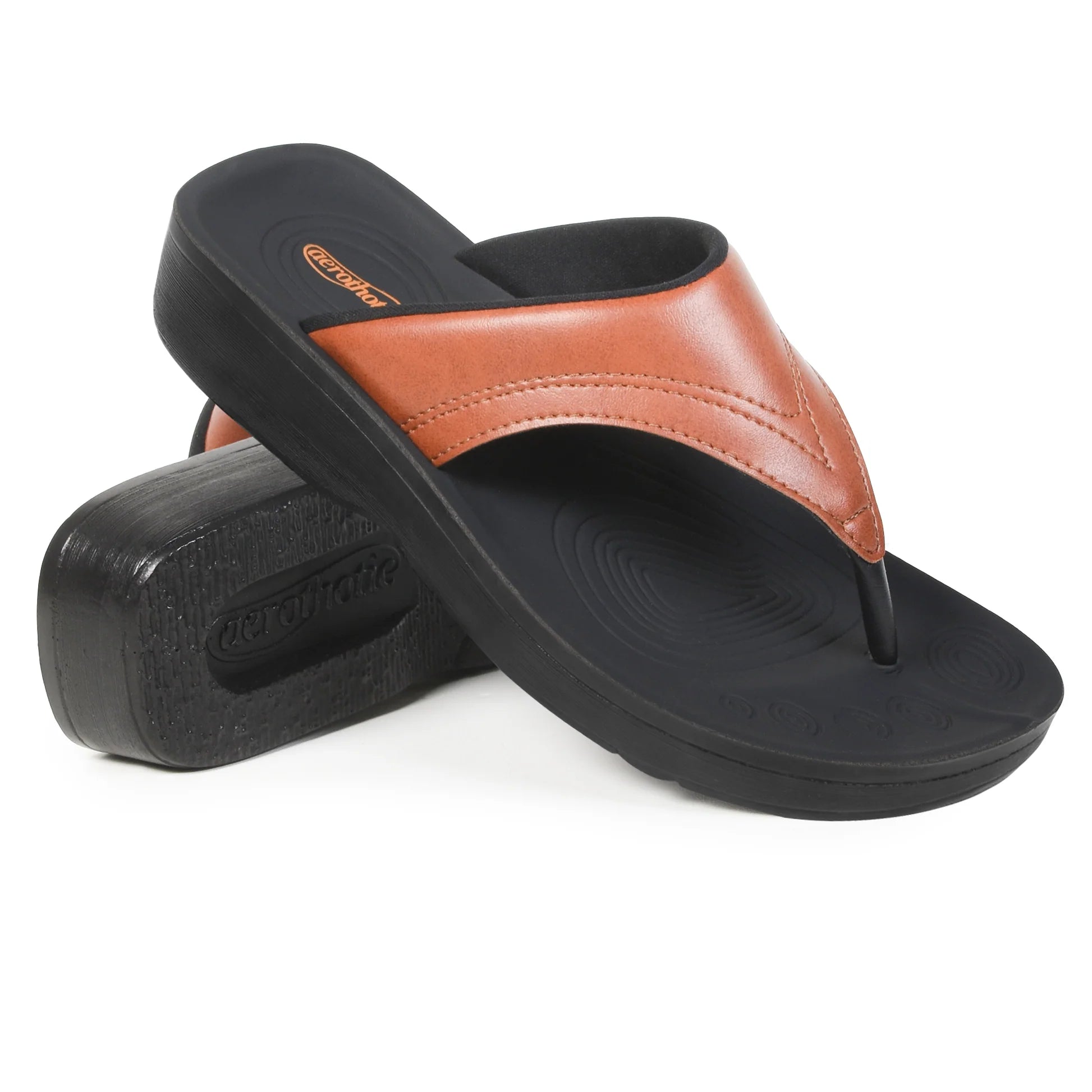 Aerothotic - Ostrya Thong Sandals For Women - Tan (L0336)