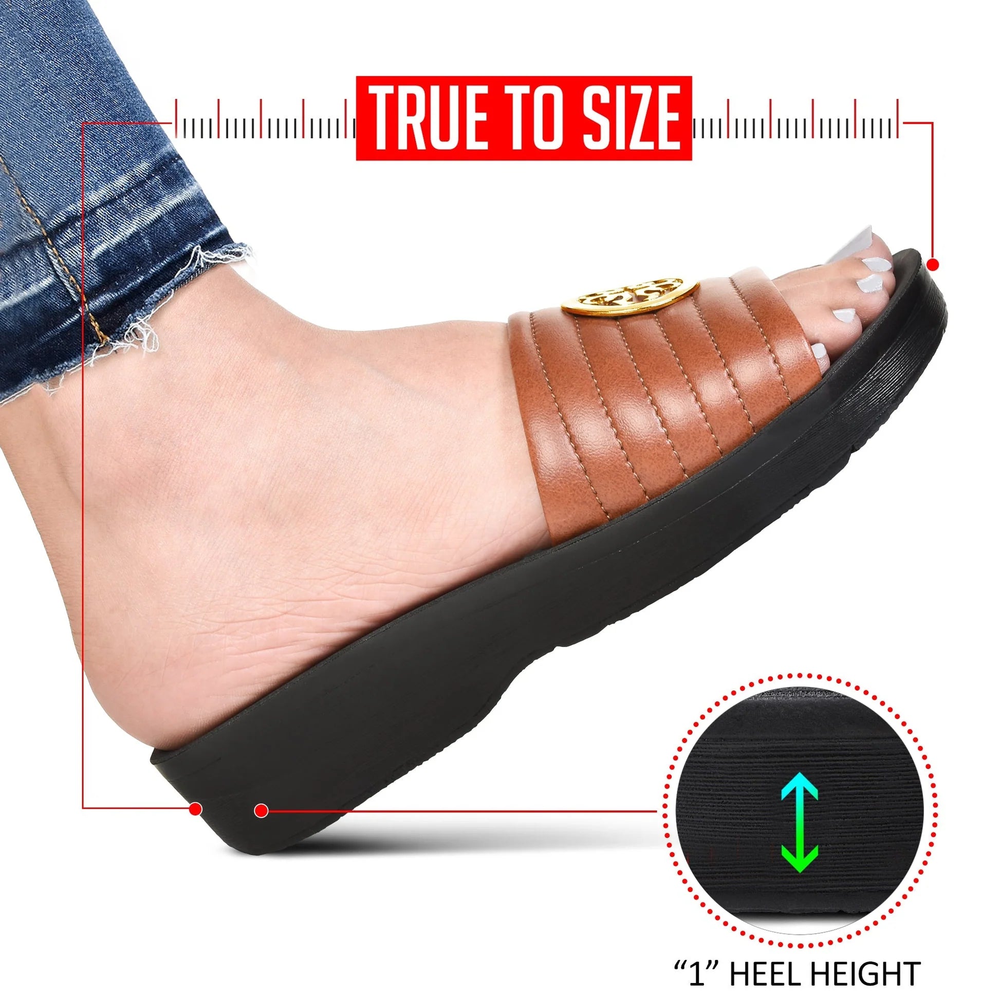 Aerothotic - Orthopedic Casual Slides For Women, OTIS - Tan (L0353)
