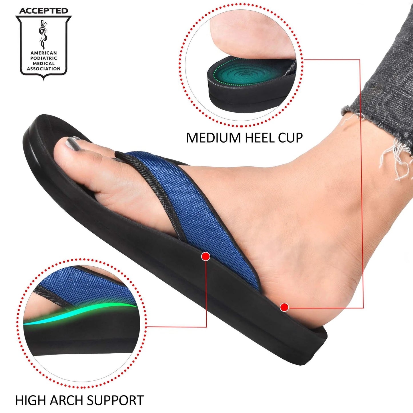 Aerothotic Women's Comfortable Thong Sandal, Enhalus, Navy (L0619)