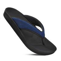 Aerothotic Women's Comfortable Thong Sandal, Enhalus, Navy (L0619)