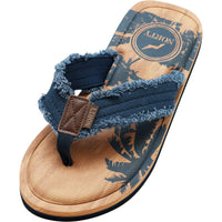 NORTY Mens Flip Flops Adult Male Beach Thong Sandals, Indigo Canvas (13117)