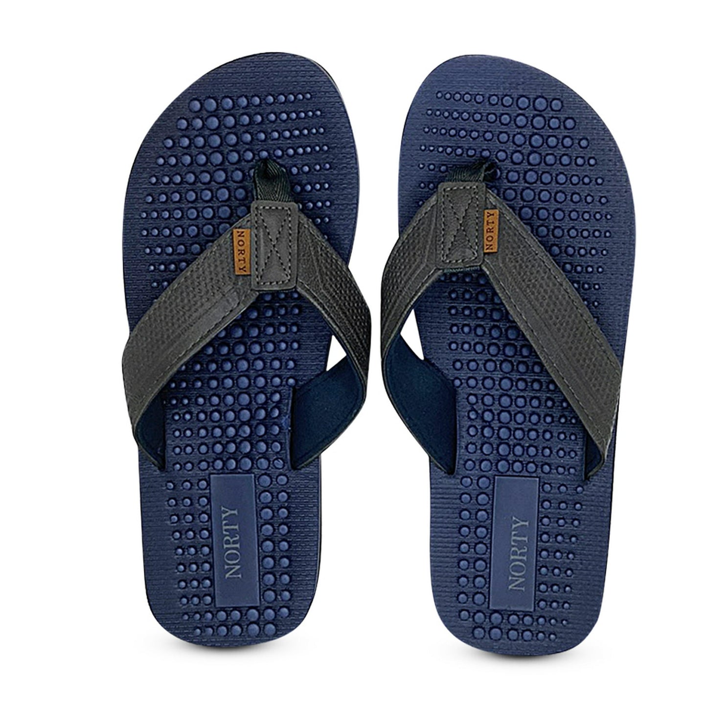 NORTY Men's Sandals for Outdoor & Indoor Flip Flop, (Navy/Grey)