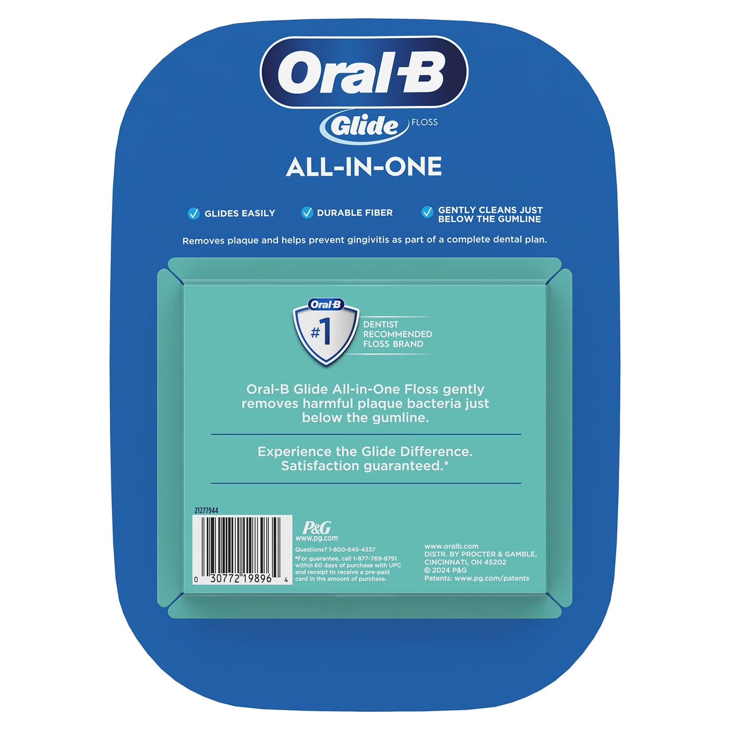 Oral-B Glide All-In-One Mint Flavor Dental Floss, 44 m, (6-Pack)