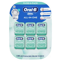 Oral-B Glide All-In-One Mint Flavor Dental Floss, 44 m, (6-Pack)