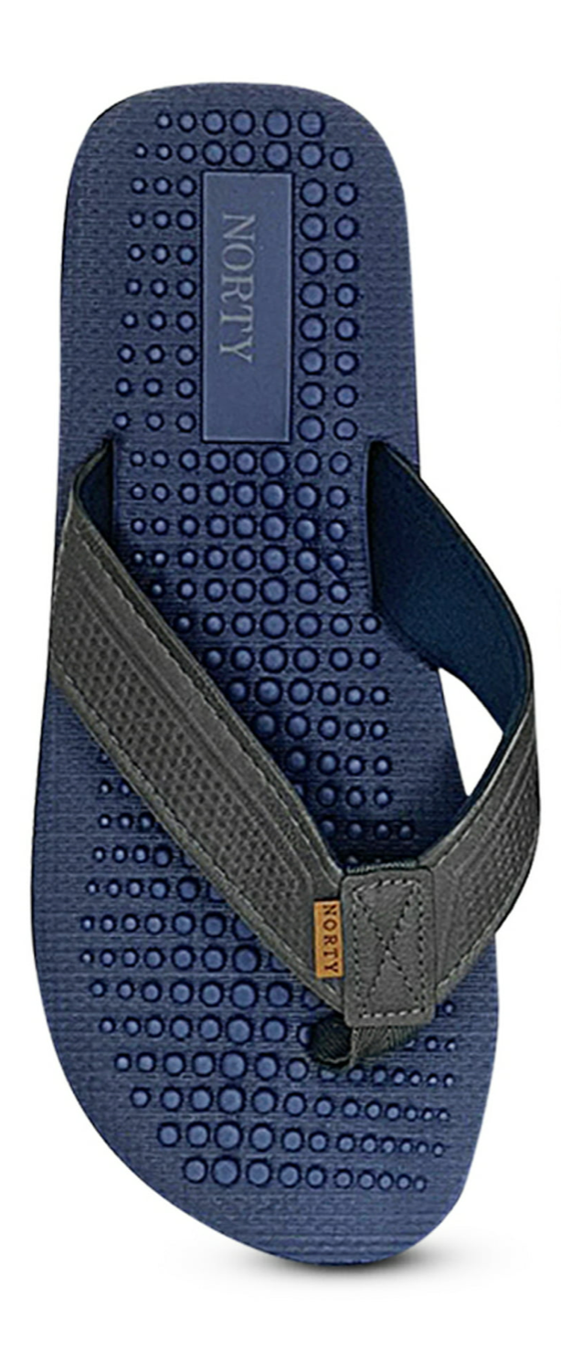 NORTY Men's Sandals for Outdoor & Indoor Flip Flop, (Navy/Grey)