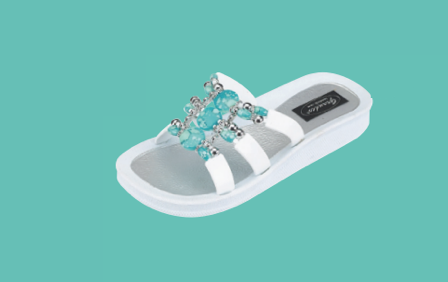 Grandco Sandals - Venice Women's Turquoise Beaded Slide Sandal, Turquoise