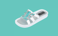 Grandco Sandals - Venice Women's Turquoise Beaded Slide Sandal, Turquoise