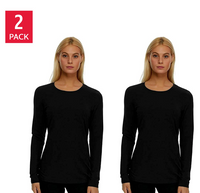 Felina Women's Long Sleeve Layering Crew Neck T-Shirts (2-pack)