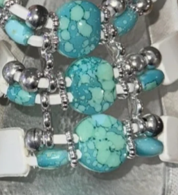 Grandco Sandals - Venice Women's Turquoise Beaded Slide Sandal, Turquoise