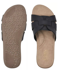 Cliffs by White Mountain Ladies Slide Sandal, Black (9)