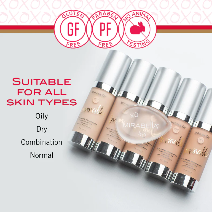 Mirabella Invincible Anti-Aging HD Foundation - V (Dark)