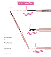 J.Cat Beauty Brow-La 3 In1 Mapping & Shaping Brow Pencil