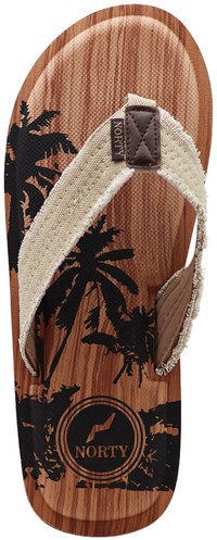 NORTY - Men's Memory Foam Footbed Sandals - Tan Canvas (13115)