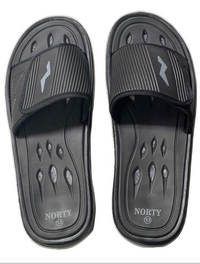 NORTY Young Men's Drainage Slide Sandal, (21006) Black