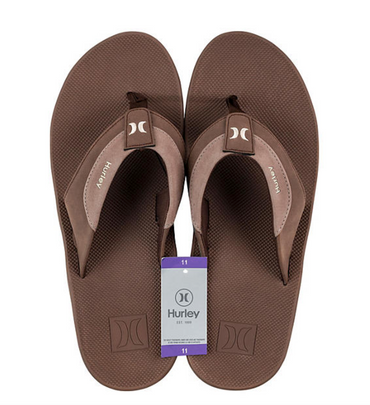 Hurley Men's Flip Flops, Brown