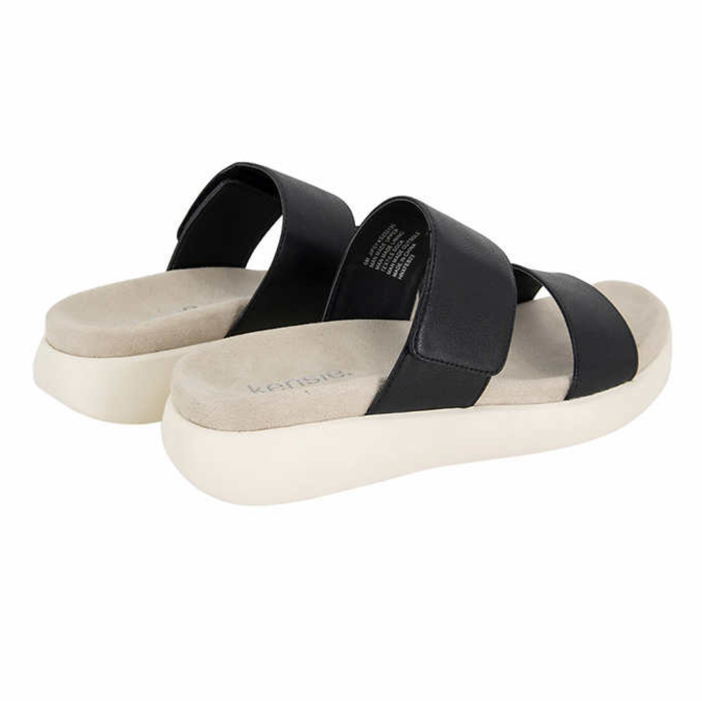 Kensie Ladies' Double Band Sandal, Black