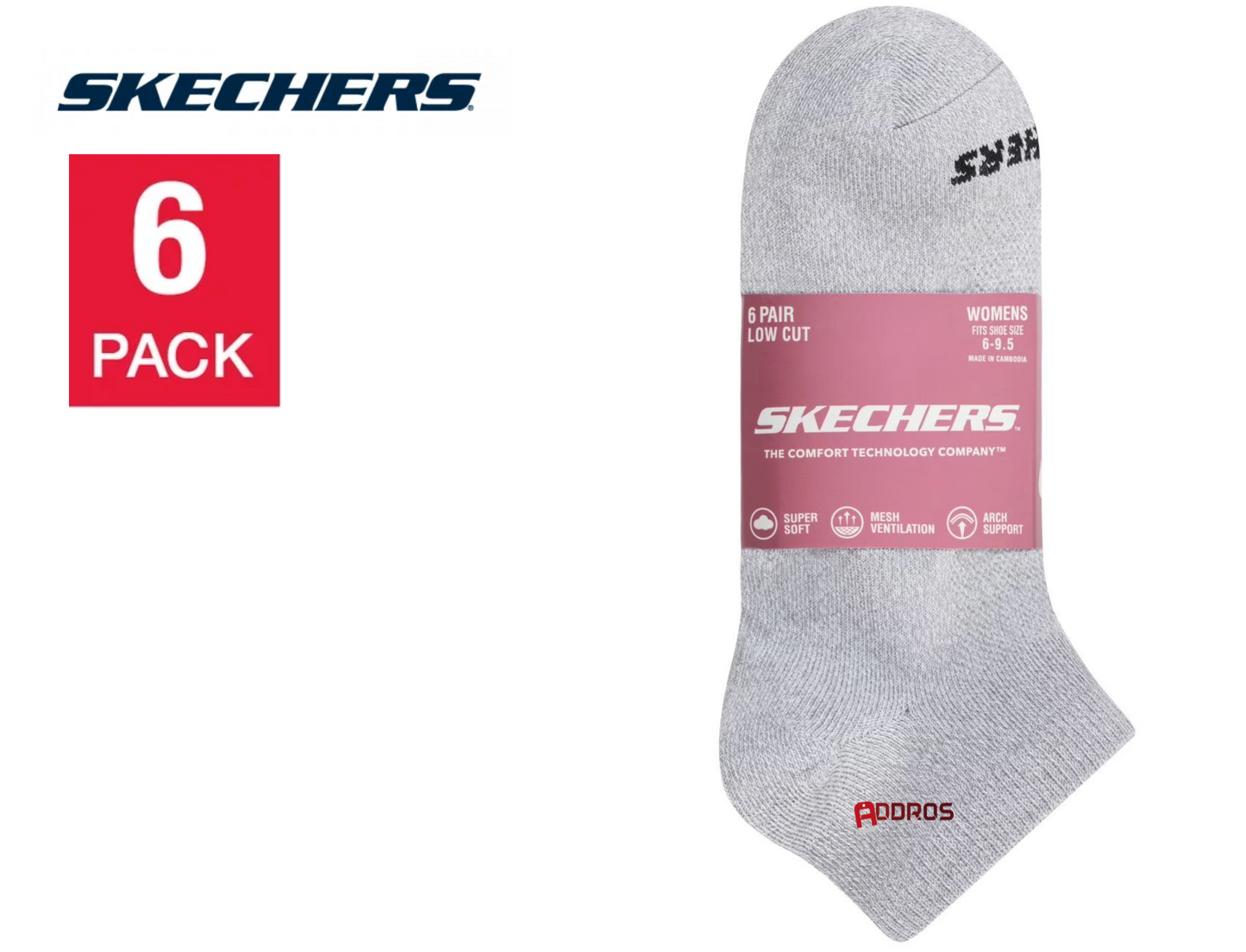 Skechers Women's Super Soft Low-Cut Sock - Assorted Colors (6-Pair)
