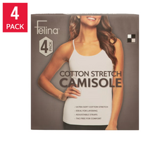 Felina Women's Cotton Stretch Camisole, (4-Pack)