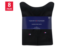 Tommy Hilfiger Men's Casual Crew Sock,  Black (8-Pair)