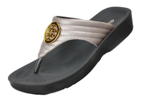 Aerothotic - Women's Walking Thong Sandals, Idelle - Brown (L0360)