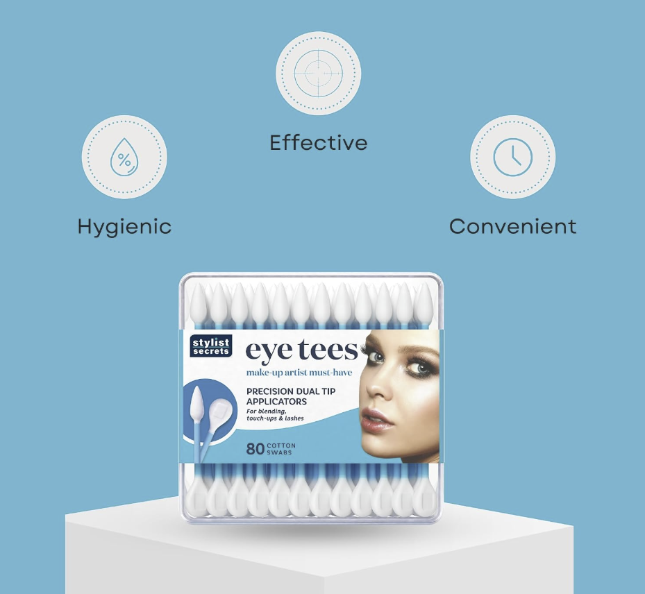 Stylist Secrets® Eye Tees Cotton Swabs tips (80 Count) (12-PACK)